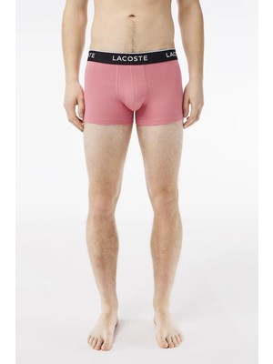 Lacoste Cotton Stretch Ultra Comfortable Trunk Erkek 3 Lü Boxer Lila Pembe Yeşil