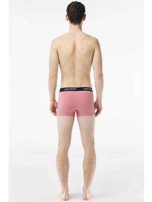 Lacoste Cotton Stretch Ultra Comfortable Trunk Erkek 3 Lü Boxer Lila Pembe Yeşil