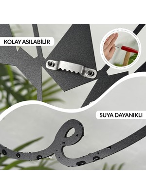 Ananas Metal Duvar Dekoru - Ev Hediyesi, Ev Dekoru, Süsü, Tablosu - Modern & Endüstriyel Stil, Mat Siyah, 24X54.5CM