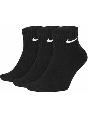 Nike Everyday Cushioned Training Ankle Socks (3 Pairs)  Çorap SX7667-010-SIYAH