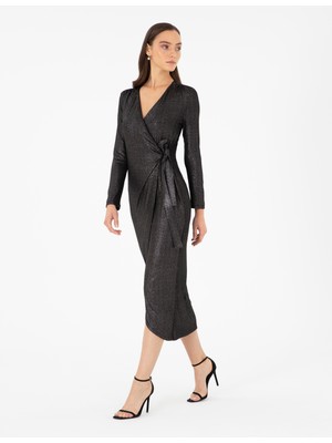 Pierre Cardin Kadın Siyah Slim Fit Örme Elbise 50296431-VR046