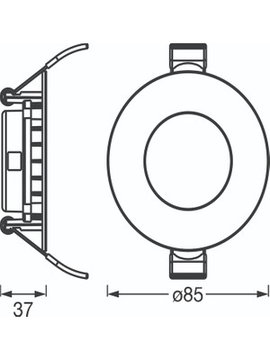 ŞANLED  3W Tasarruflu LED Yuvarlak Beyaz Kasa Beyaz Işık Sıva Altı Slim Panel Tavan Armatürü-10 Adettir