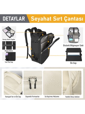 Haegs Laptop Sırt Çantası, Seyahat Çantası Hafif El Çantası Bay Bayan Küçük Bavul Valiz Çanta Notebook Bilgisayar Macbook Organizer Çantası Siyah