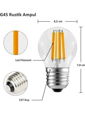 Ucuz Geldi 6 Watt Mini Top Ampul LED Filament G45 Şeffaf Cam Rustik Ampul E27 Duy 3000K Gün Işığı 10 Adet