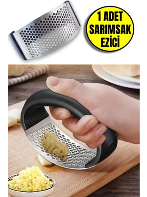 Paslanmaz Çelik Sarımsak Ezici Sarımsak Zencefil Ezeceği Sarımsak Öğütücü Rende Siyah Saplı