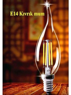 Ucuz Geldi Rustik LED Ampul 4W E14 İnce Duy Gün Işığı 3200K ERD23 5 Adet Lambam Dimmerli Kıvrık Mum Ampul