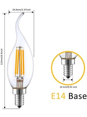 Ucuz Geldi Rustik LED Ampul 4W E14 İnce Duy Gün Işığı 3200K ERD23 5 Adet Lambam Dimmerli Kıvrık Mum Ampul