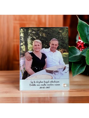 Sevgiliye Özel Mesajlı Cam Çerçeve