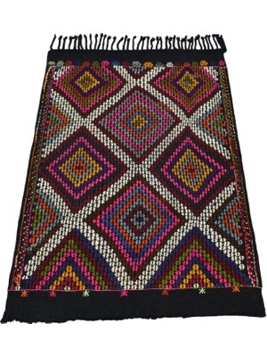 Zehra Abla Halı El Dokuması Geometrik Midye Model Karapınar Yörük Cecim Yün Kilim 5573