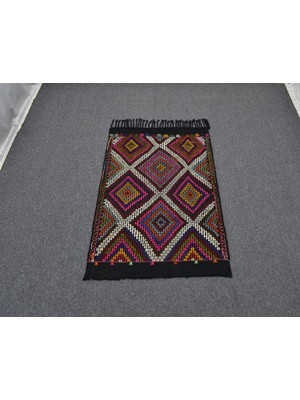 Zehra Abla Halı El Dokuması Geometrik Midye Model Karapınar Yörük Cecim Yün Kilim 5573