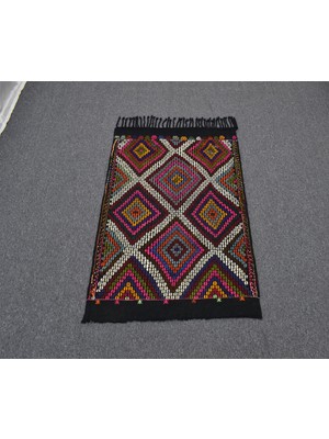 Zehra Abla Halı El Dokuması Geometrik Midye Model Karapınar Yörük Cecim Yün Kilim 5573