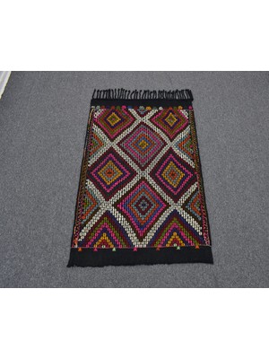 Zehra Abla Halı El Dokuması Geometrik Midye Model Karapınar Yörük Cecim Yün Kilim 5573