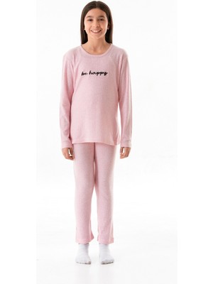 Be Happy Baskılı Kız Çocuk Pijama Takımı