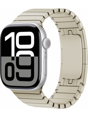 MobaxAksesuar Apple Watch 44/45/46/49mm Kordon Baklalı Metal Kordon 2/3/4/5/6/se/7/8/9/10/11/ultra