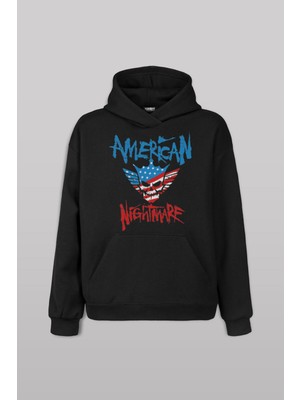 Siyah Sweat American Nightmare Cody Rhodes Wwe Amerikan Güreşi Gym Body Ön Baskılı Sweatshirt Unisex Kapüşonlu Hoodie