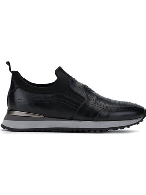 Tamer Tanca Erkek  Deri Siyah Sneakers & Spor Ayakkabı 383 6276 Erk Ayk SK24-25 Sıyah Slvr