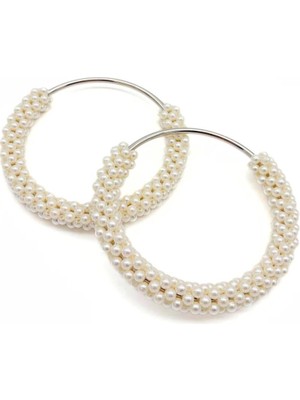 Angel Çanta Aksesuar  Yuvarlak Incili  Boncuklu  Gümüş Renk  Metal Çanta Sapı