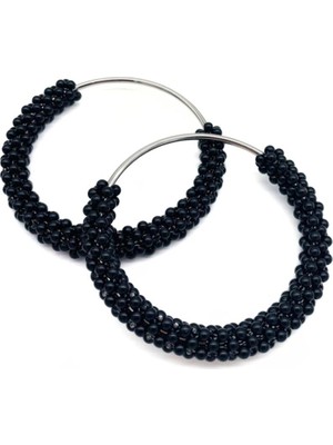 Angel Çanta Aksesuar  Yuvarlak Siyah Boncuklu  Gümüş Renk  Metal Çanta Sapı