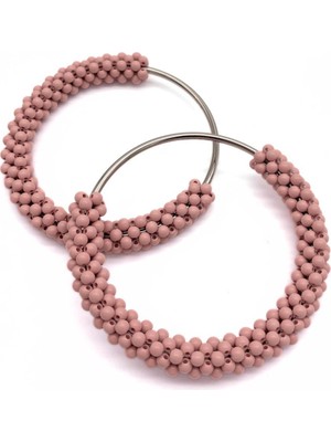 Angel Çanta Aksesuar  Yuvarlak Pudra  Boncuklu  Gümüş Renk  Metal Çanta Sapı