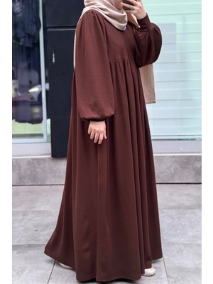 Ande Tesettür Asya Robalı Elbise - Acı kahve