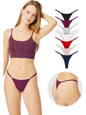 COTTONHILL Basic Pamuklu Beli Ayarlanır Kadın Tanga Külot 7'li Paket