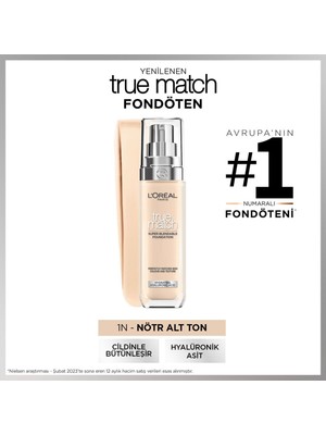 True Match Bakım Yapan Fondöten - 1N Nötr Alt Ton Kapatıcı