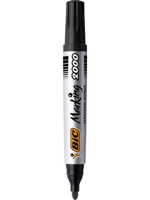 Bic Marker Siyah 2000 Yuvarlak Uçlu Permanent Markör 12'li Kutu