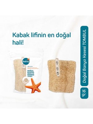 Balmy Doğal Kabak Banyo Lifi - Peeling Etkisi ile Tamamen Doğal, 1 Adet, Açık Sarı
