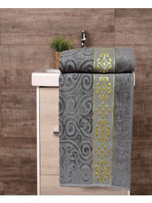 Moy Kadife Luxury Desen Banyo Havlusu