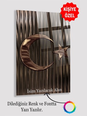 Taulart Kişiye Özel Türk Bayrağı Cam Tablo Kırılmaz Lüks 4mm Cam Tablo Ev, Iş, Ofis Hediyesi