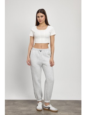 2170 Yanları Piye Detay Eşofman Gri