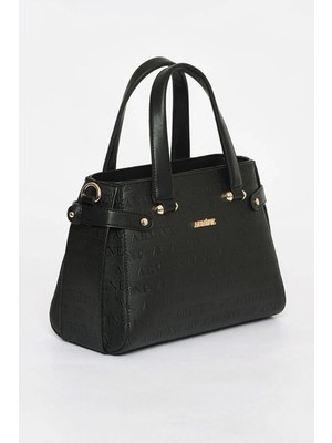 Armine Kadın Omuz Çantası 172 Siyah Lazer Suni Deri Şık Görünüm ve Modern Tasarım