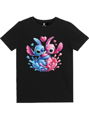 EZ Design Stitch And Angel Tasarım Baskılı Çocuk Tişört