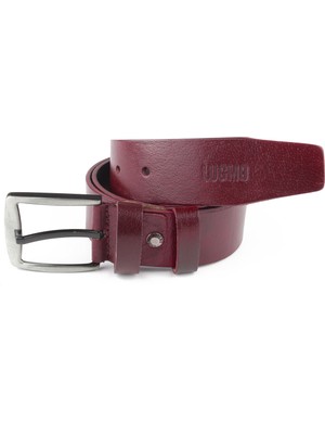 Lugmo Deri Erkek Kemer Bordo 4,5 cm Lugmo