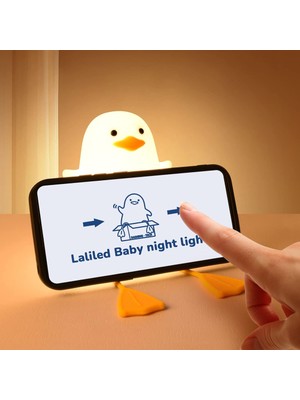 Mi-Ça Home Şarjlı Sevimli Ördek Gece Lambası Telefon Tutucu Duck Dekoratif LED Aydınlatma