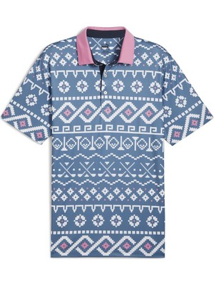 Puma Fair Isle Print Golf Polo Tshirt
