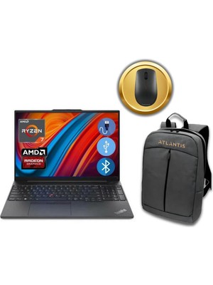 Lenovo E16 Thınkpad 21JT0017TX ATL81 RYZEN7-7730U 16GB 512SSD 16" WİN 11 PRO Notebook + MOUSE+ÇANTA