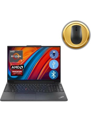 Lenovo  E16 Thınkpad 21JT0017TX ATL54 RYZEN7-7730U 16GB 256GB M.2 SSD 16" FDOS Notebook + MOUSE