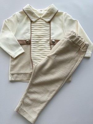 Mymio Fukukumbaby Erkek Pliseli 2li Takım Kahverengi