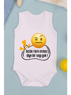 %100 Pamuk Fark Etmez Baskılı Omuz Çıt Çıt Zıbın