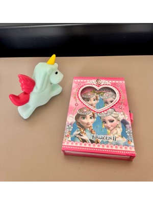 Frozen-Karlar Ülkesi Kilitli Defter ve Unicorn Gece Lambası- 2li Set