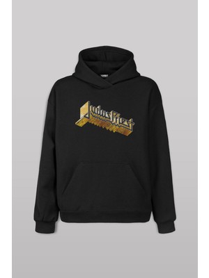 Siyah Sweat Judas Priest Heavy Metal Rock Painkiller Müzik Baskılı Sweatshirt Kapüşonlu Hoodie