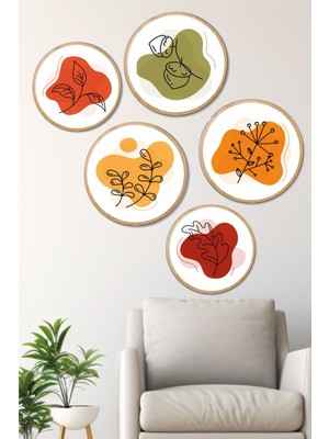 Artavessa Dekoratif Oval 5 Parça Çerçeve Görünümlü Mdf Tablo Seti - Artovlcllct7