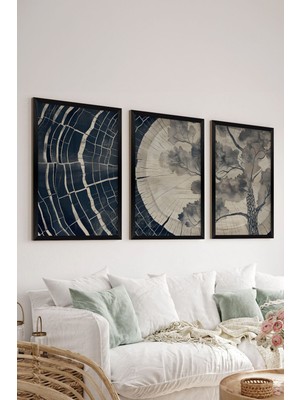 Artavessa 3 Parça Siyah Çerçeve Görünümlü Mdf Poster Tablo Seti - Set 8