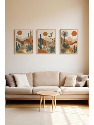 Artavessa Gerçek Ahşap Çerçeveli 3 Parça 3D Poster Tablo Seti - ERSY3SET10