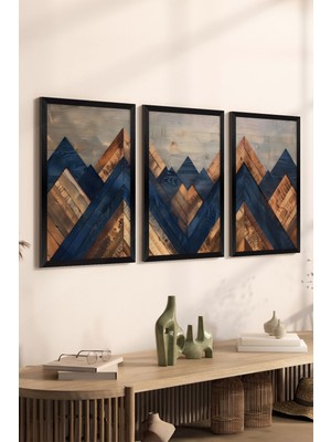 Artavessa 3 Parça Siyah Çerçeve Görünümlü Mdf Poster Tablo Seti - Set 26