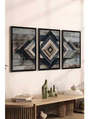 Artavessa 3 Parça Siyah Çerçeve Görünümlü Mdf Poster Tablo Seti - Set 6