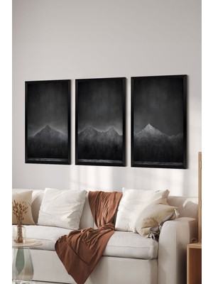 Artavessa 3 Parça Siyah Çerçeve Görünümlü Mdf Poster Tablo Seti - Set 17