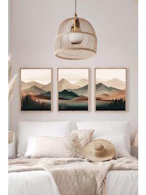 Artavessa Gerçek Ahşap Çerçeveli 3 Parça 3D Poster Tablo Seti - ERSY3SET18