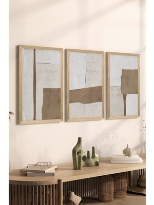 Artavessa 3 Parça Ahşap Çerçeve Görünümlü Mdf Tablo Seti - ERSYCRVSZ3SET2